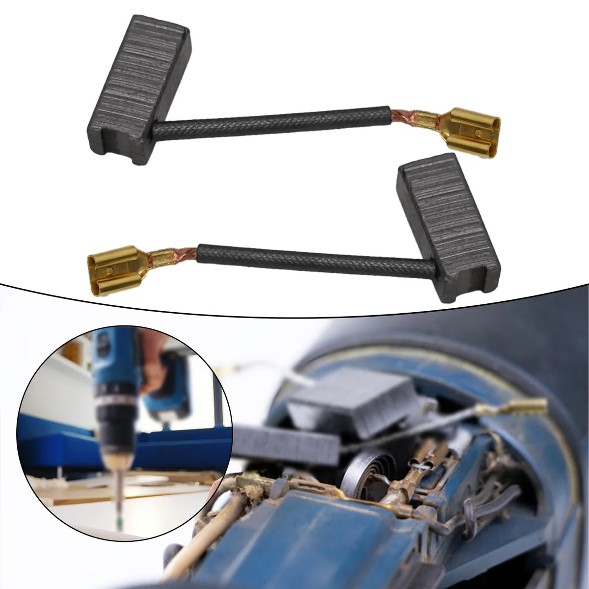 Carbon Brushes 7x8x18mm for 36V Cordless Hammer Drill (2pcs) Power Tool Parts Qme