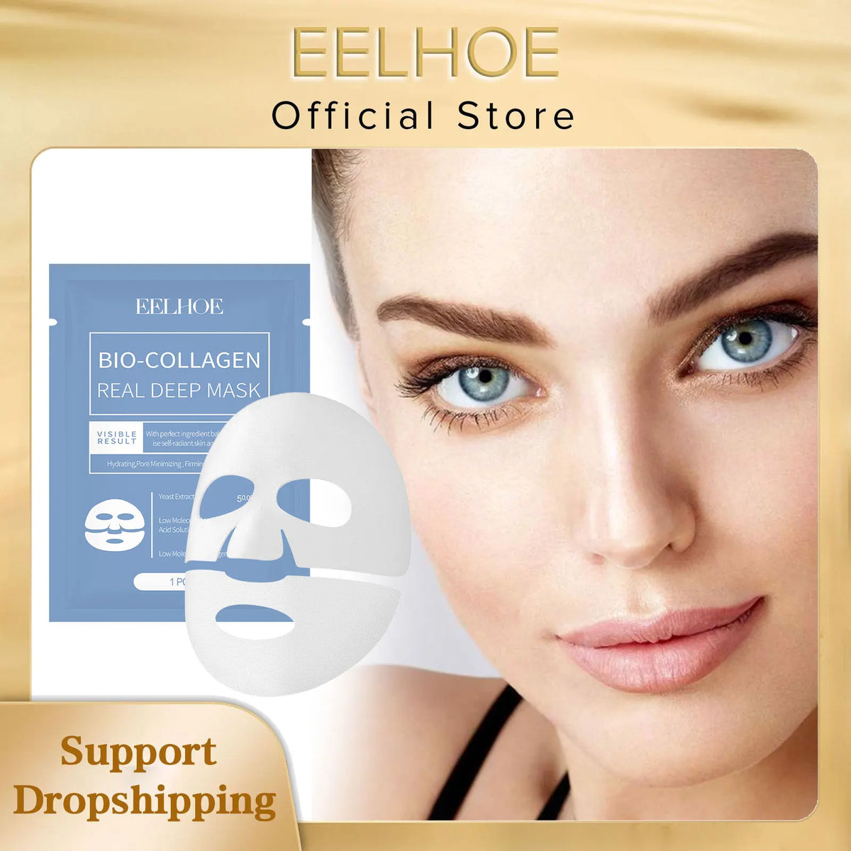 EELHOE Bio Collagen Face Mask – Firming & Brightening Sheet Mask Collagen Face Mask Qst
