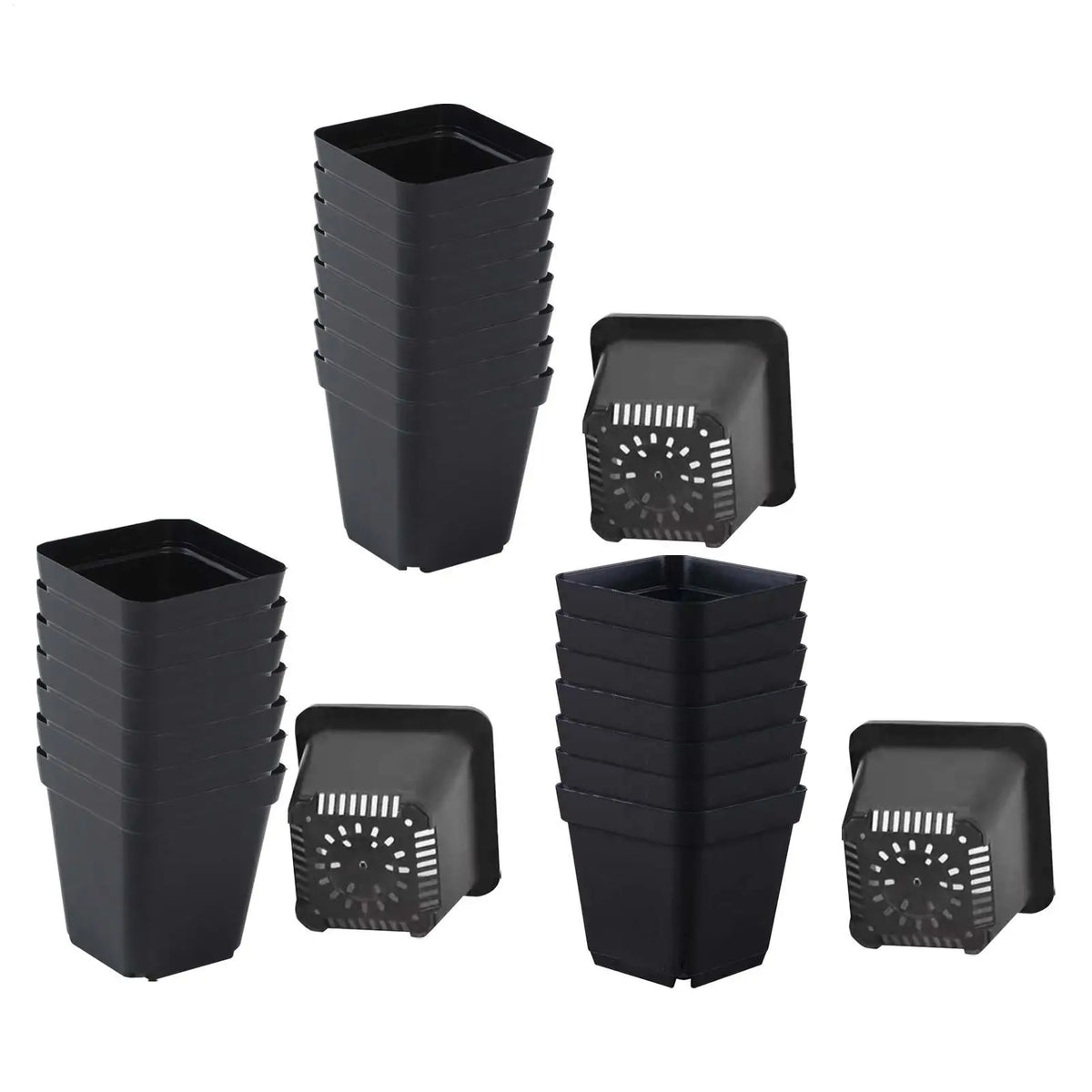 Black Square Seedling Nursery Starter Pots – Reusable Plastic Seedling Nursery Pots Qme
