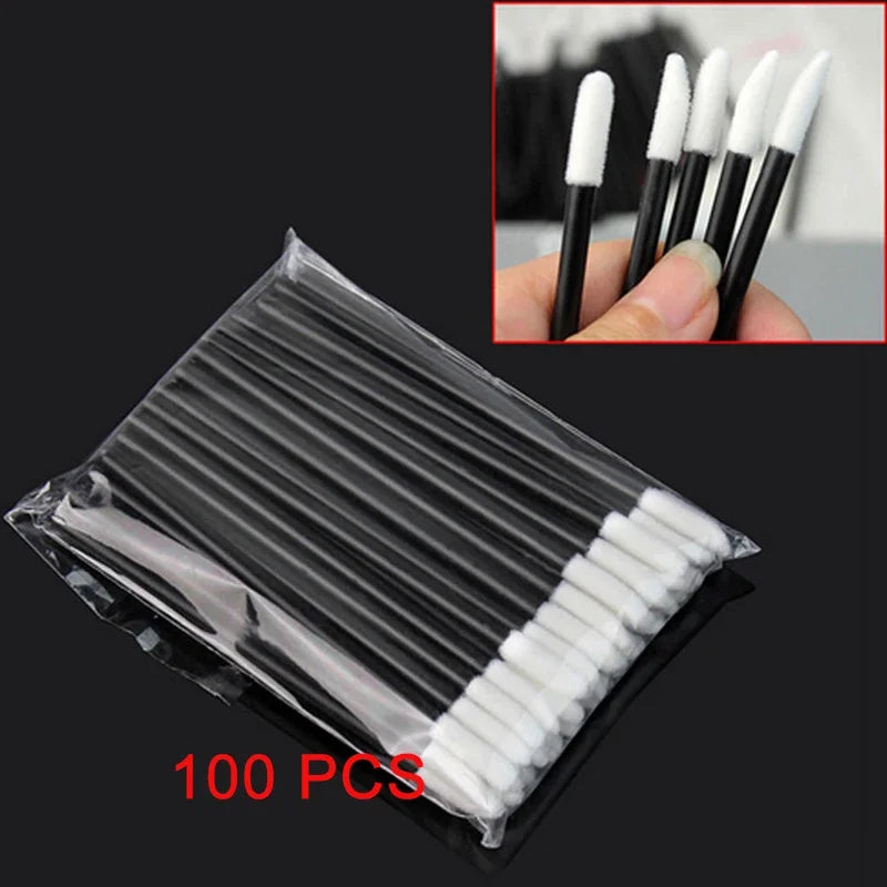 Disposable Lip Brushes – Lipstick & Gloss Wand Applicators Disposable Lip Brush Qme 100Pcs Black
