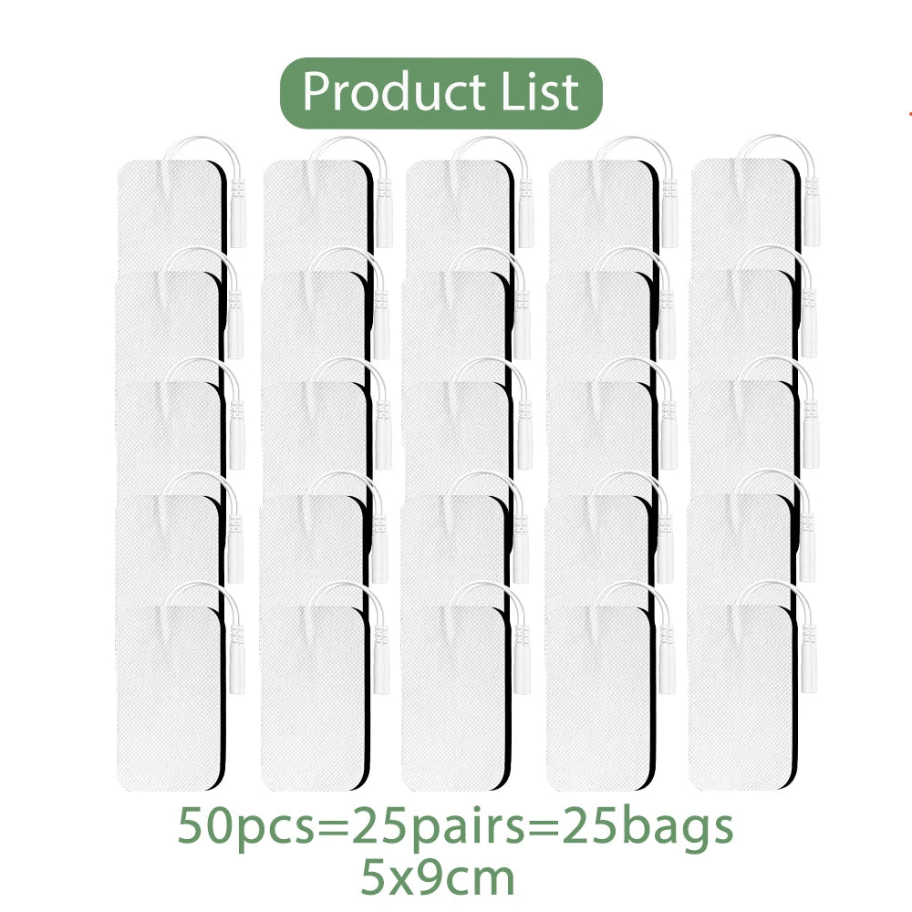 TENS EMS Electrode Pads Non-Woven Replacement 10–100 Pack Electrode Pads Qst Z1-182-50Pcs 5x9cm