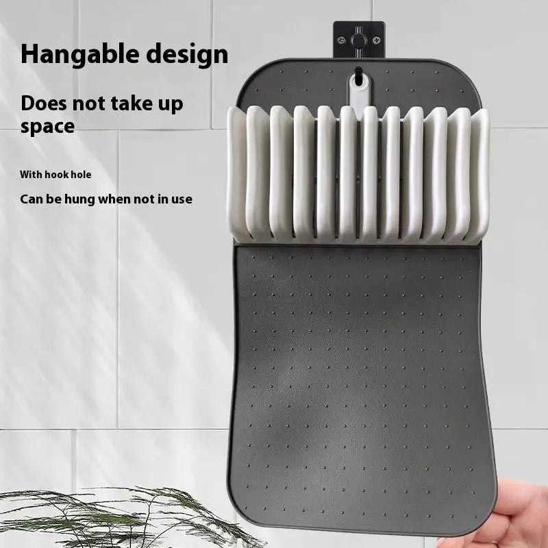 Soft-Grip Knife Drawer Organizer – 5 & 11 Slot Knife Block Knife Drawer Organizer Qme