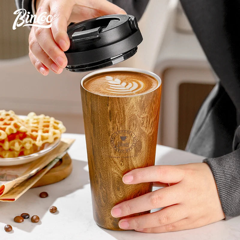 BINCOO 500ml Ceramic Liner Thermal Flask – Insulated Coffee Mug Insulated Thermal Flask Qst