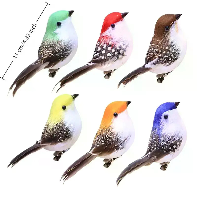 3D Artificial Foam Feather Birds Party Craft Decor – Set of 3 Decorative Craft Birds Qme