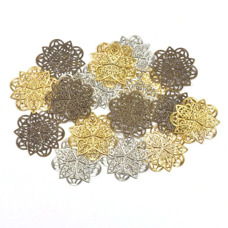 Flower Filigree Wraps Connectors for DIY Jewelry Making Jewelry Filigree Connectors Qme