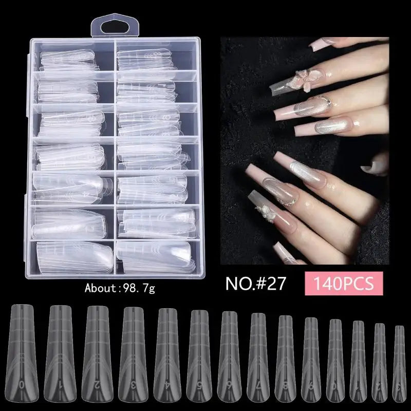 Clear Curved Stiletto False Nail Tips Eagle Claw 120/140 Pcs False Nail Tips Qst A27