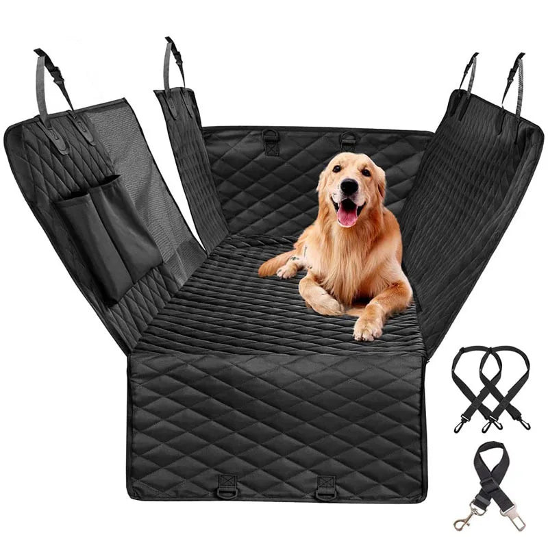 Waterproof Double Zipper Car Pet Seat Pad for Medium Dogs Car Pet Seat Pad Qme black 143X153cm