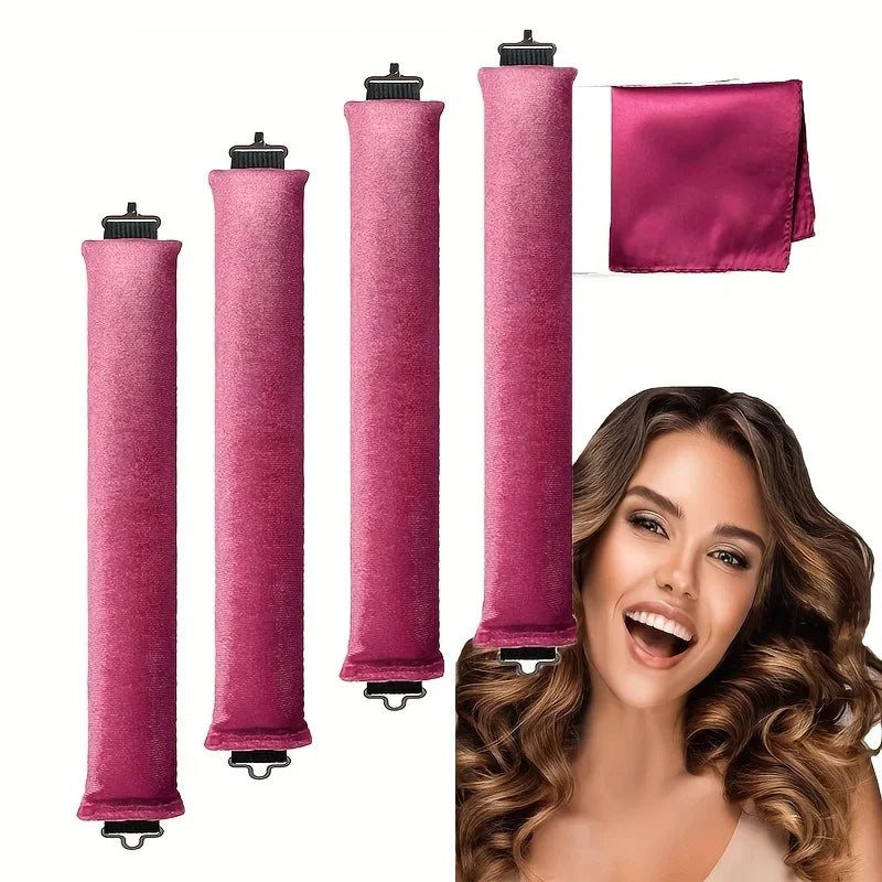 No-Heat Foam Curling Tool & Silk Scarf – Big Wave Setter Heatless Curling Tool Qme