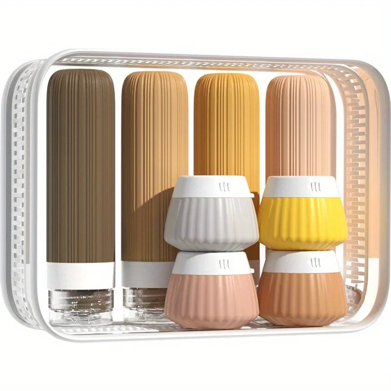 Silicone Travel Toiletry Bottles Set – Leak-Proof & Portable Travel Toiletry Bottles Qme