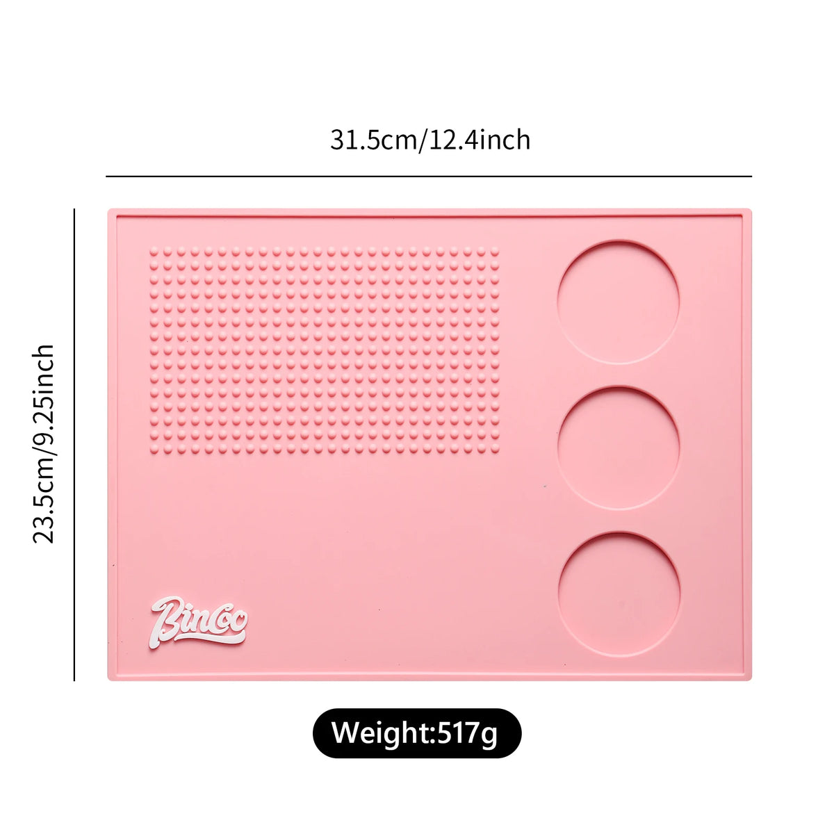 Bincoo Pink Bar Mat – Waterproof with Tool Slots | Barista Coffee Bar Mat Qst