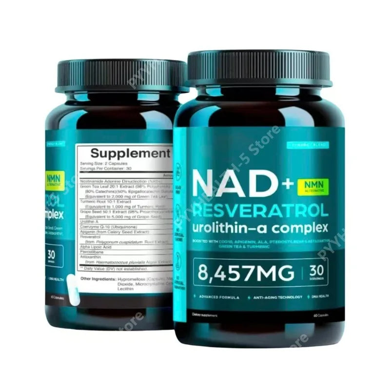 NAD+ 8457mg Liposomal Supplement – NMN, Resveratrol & Urolithin A Dietary Supplement Qst