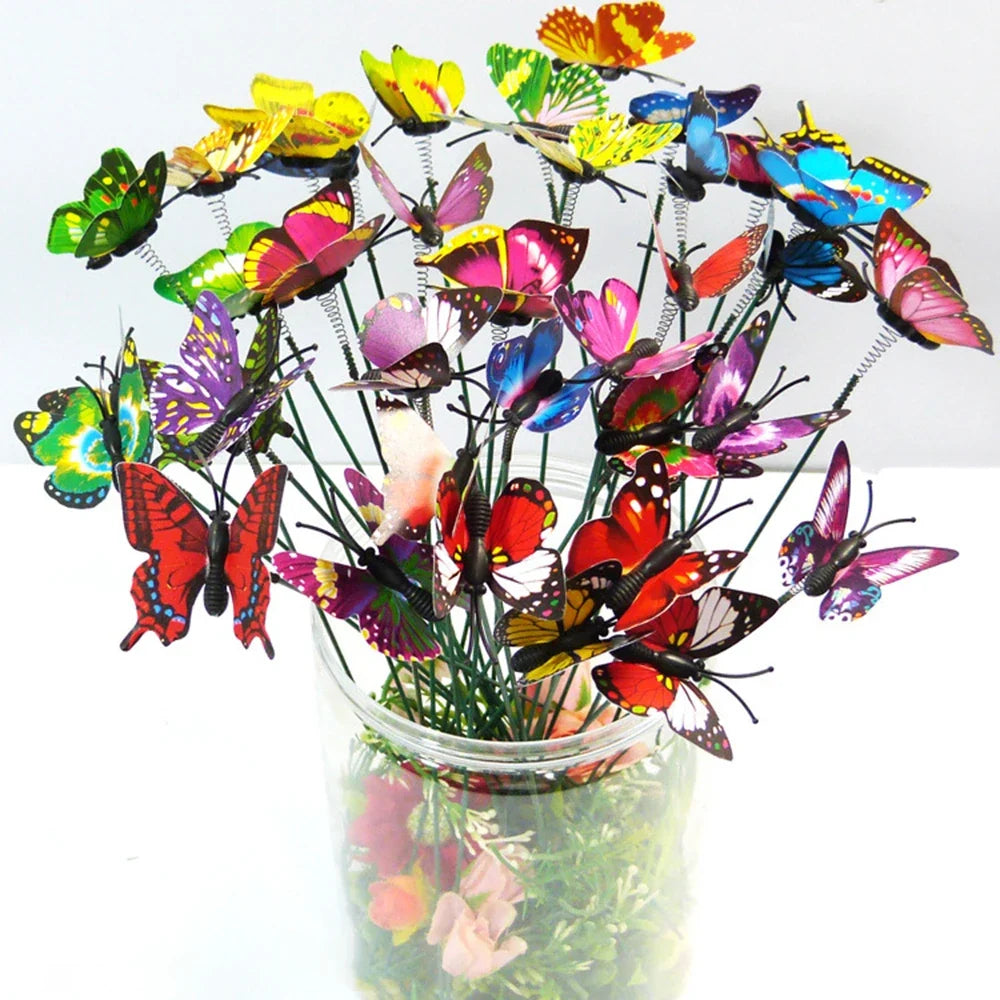 Colorful Butterfly Garden Stakes – Wind-Flutter Simulation Decor Garden Decorative Stakes Qme