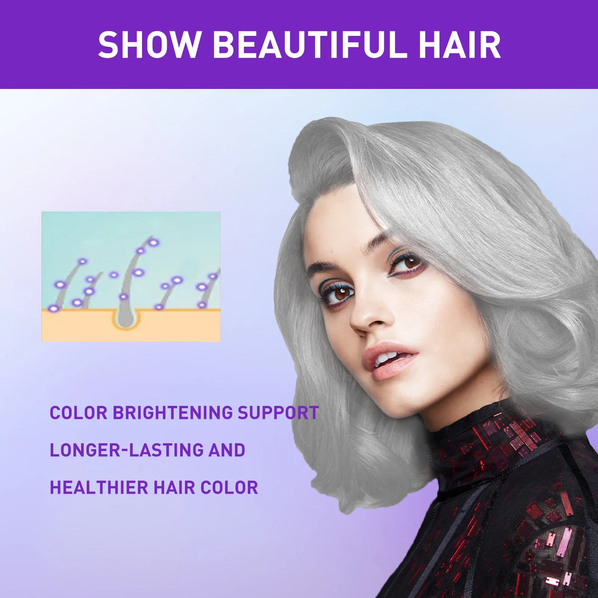EELHOE Purple Shampoo – Tone Blonde & Bleached Hair 30ml Purple Toning Shampoo Qst