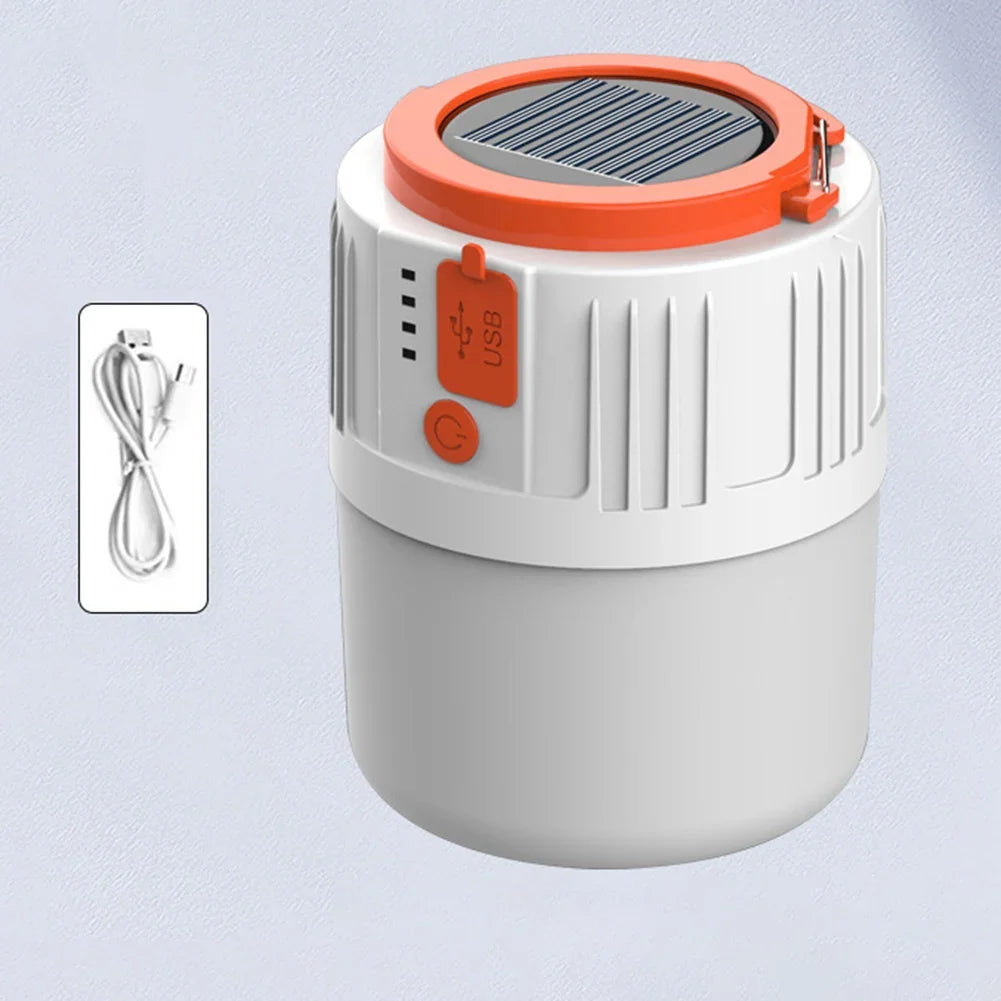 Solar LED Camping Light Bulb – 5 Modes, USB Rechargeable Solar Camping Lantern Qme