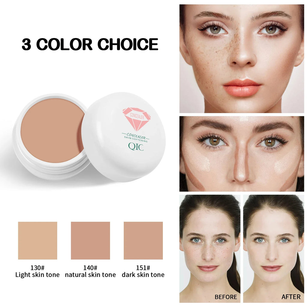 Qme Hydrating Concealer – Full Coverage Makeup, 3 Shades Face Concealer Qme
