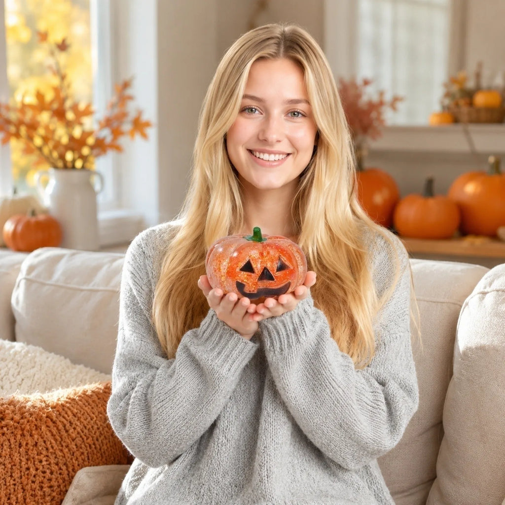 Halloween Pumpkin Slow Rising Squeezable Fidget Toy Squishy Novelty Toy Qme