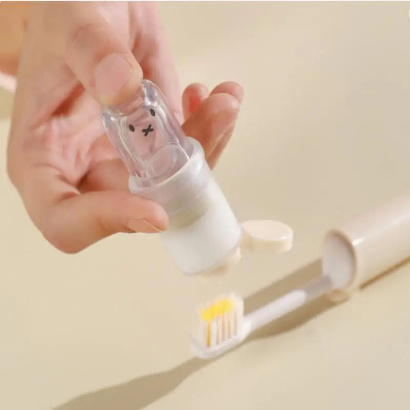 2-in-1 Portable Mini Travel Toothbrush & Toothpaste Set Travel Toothbrush Set Qme