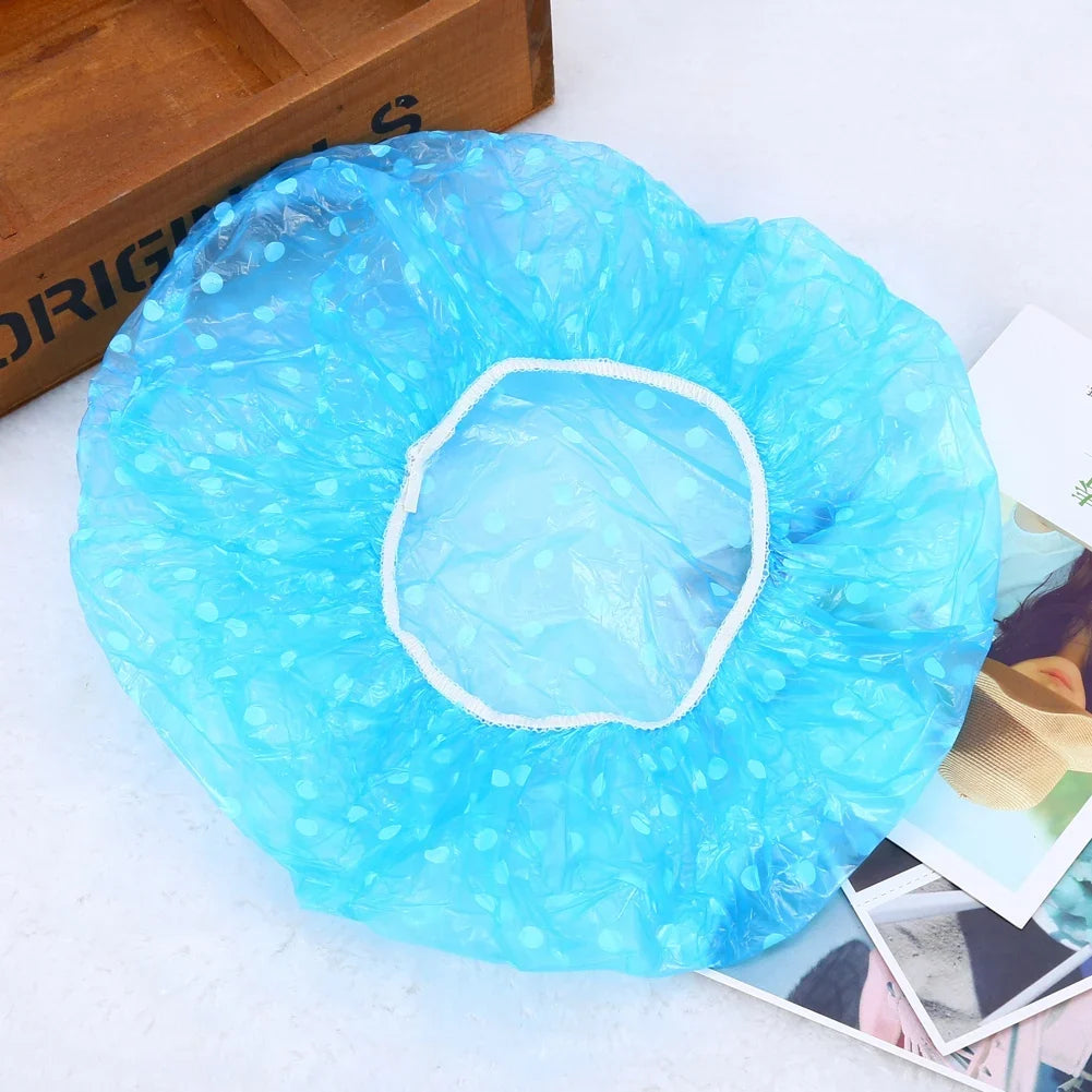 Waterproof Shower Caps Pack of 3 – Elastic Hair Bath Hat Set Shower Cap Set Qme
