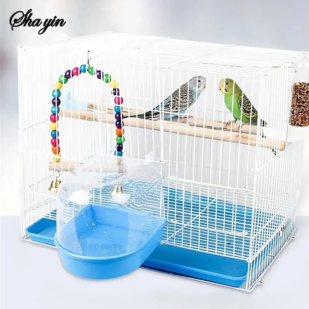 Hanging Bird Bath Bowl for Parrots & Parakeets | Plastic Bird Bath Bowl Qme