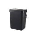 Under Cabinet Hanging Trash Can with Lid – Large Capacity Hanging Trash Can Qme Black 3L