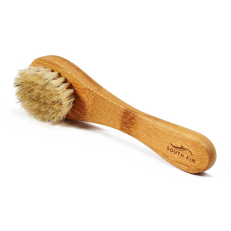 Natural Bristle Face & Body Brush – Exfoliating Skin Scrubber Facial Cleansing Brush Qme