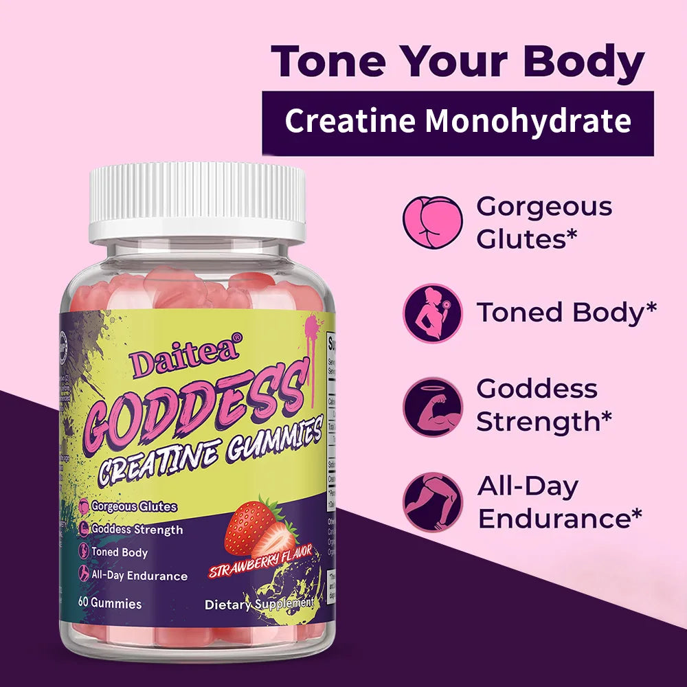 ZENVITALIZE Creatine Monohydrate Gummies – 60ct | Made in USA Creatine Supplement Qst