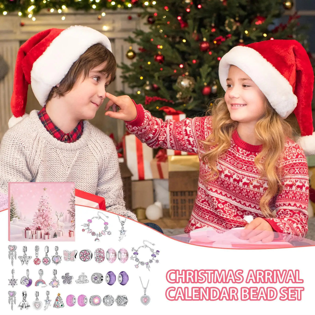 Christmas Countdown Advent Calendar Bracelet Kit – 29 Charms Advent Jewelry Kit Qme