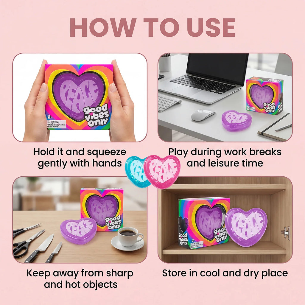 Cute Heart Squishy Fidget Toy – Soft Slow Rising Sensory Ball Squishy Fidget Toy Qst