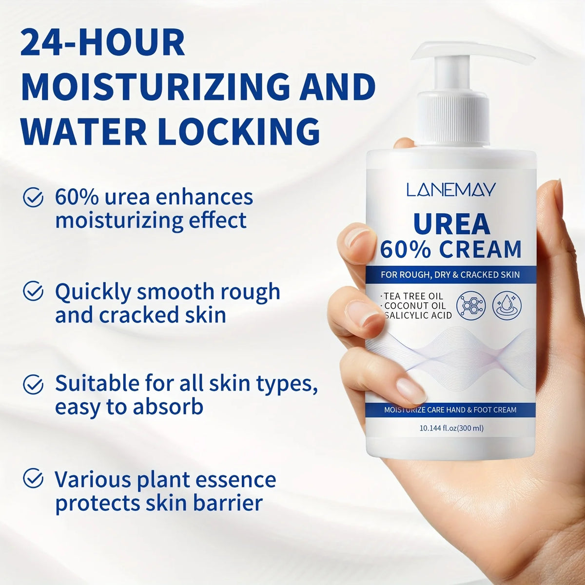 Urea 60% Cream for Hands & Feet – Tea Tree & Salicylic Acid Hand & Foot Cream Qst 300ml
