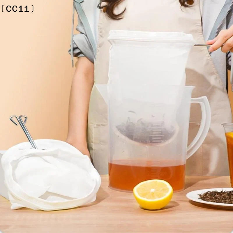Reusable Cotton Tea Filter with Stainless Steel Handle | S/M/L Tea Filter Strainer Qme