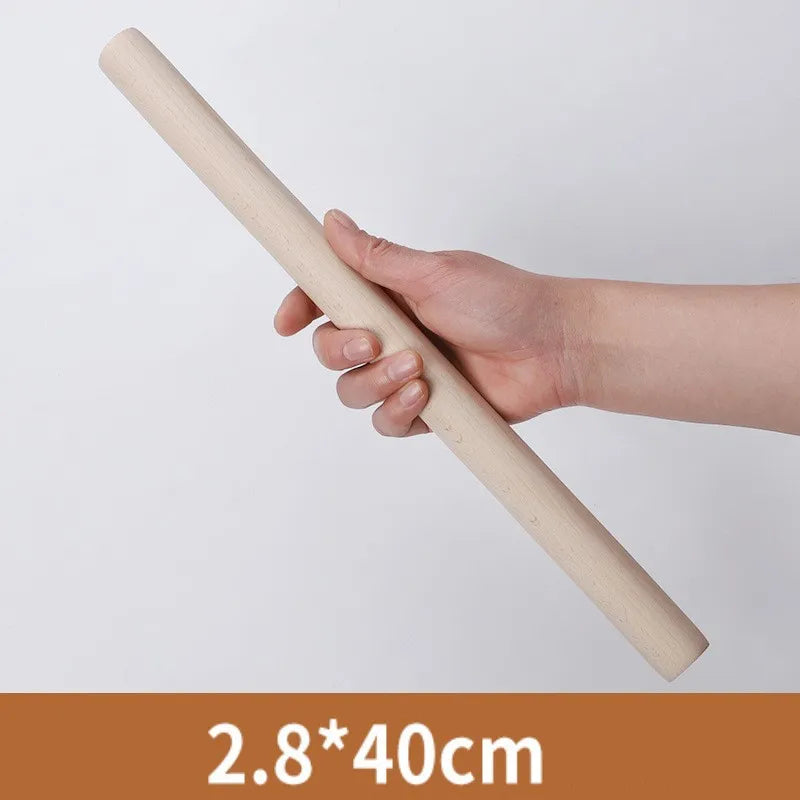 Solid Wood Rolling Pin – Pasta, Dumpling, Biscuit & Fondant Wooden Rolling Pin Qst 40 CM