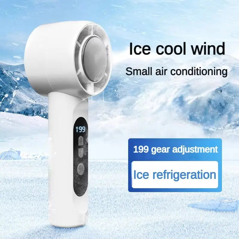 Rechargeable Mini Handheld Fan – 199-Speed Ice Cooling USB Handheld Personal Fan Qst
