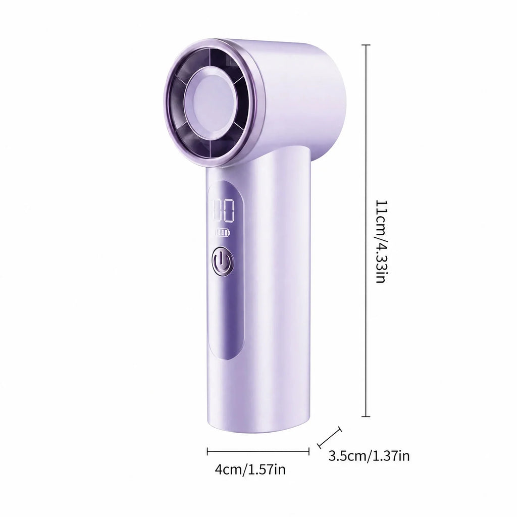 USB Rechargeable Handheld Fan with Digital Display | Portable Portable Handheld Fan Qme