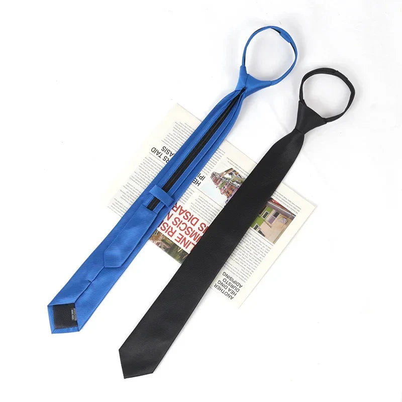Unisex Clip-On Zipper Tie | Polyester, 11 Colors Clip-On Zipper Tie Qme
