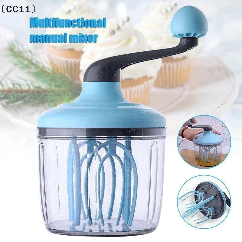 Semi-Automatic Hand Whisk Egg Beater & Cream Mixer Manual Hand Whisk Qme