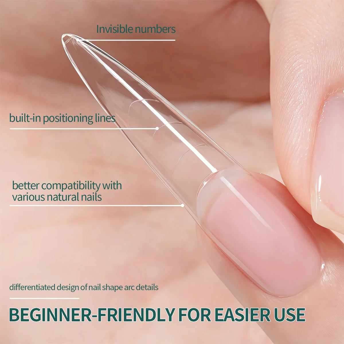 Nailpop Clear Square Dual Forms 240pcs – 15 French Nail Styles Nail Extension Forms Qme