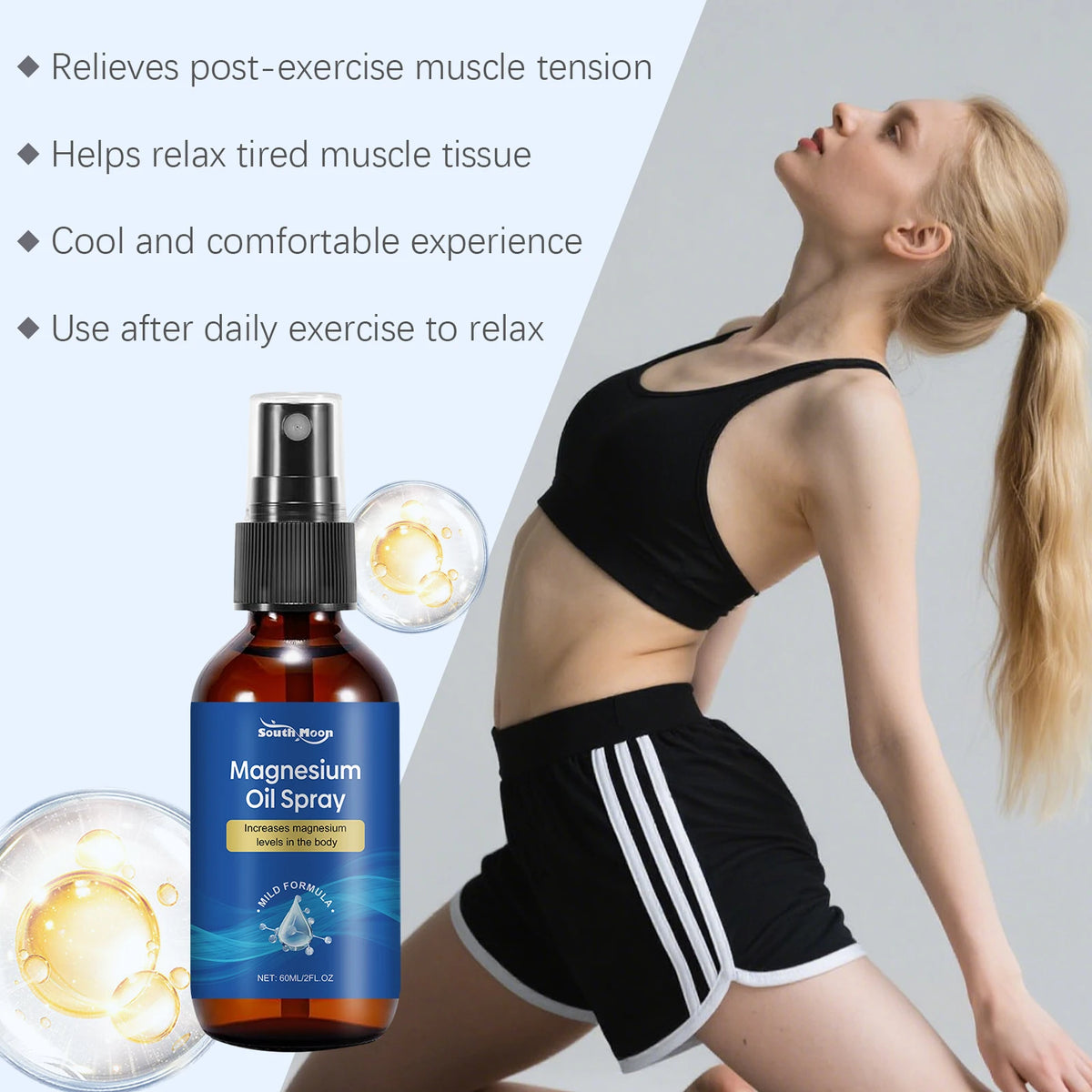 South Moon Magnesium Oil Spray – Sleep & Relaxation 100ml Magnesium Body Spray Qst