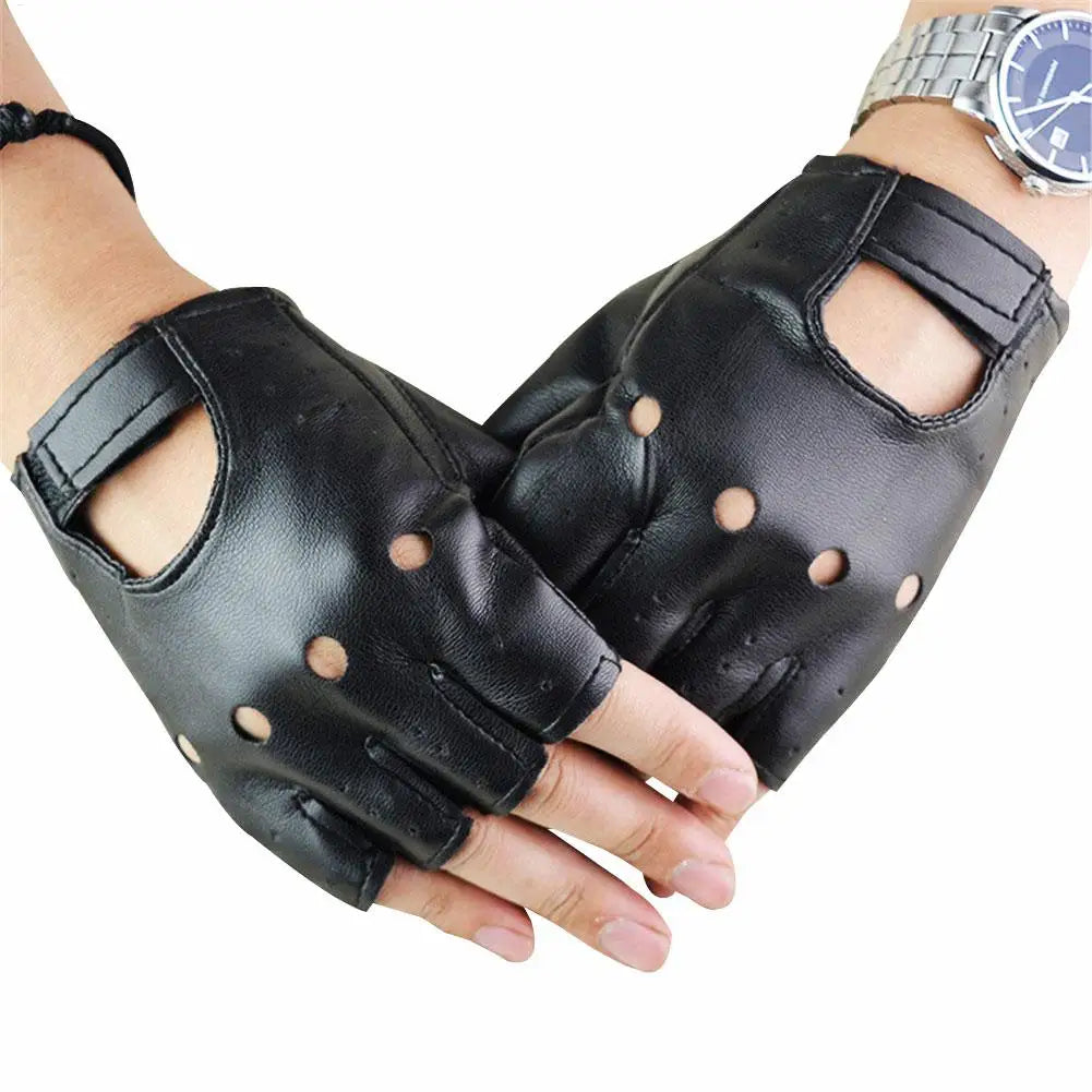 Punk Gothic Fingerless Gloves – Breathable Silk, Unisex Fingerless Gloves Qme