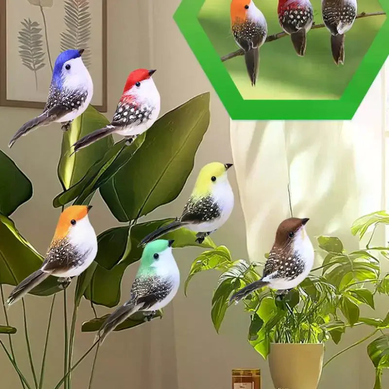 3D Artificial Foam Feather Birds Party Craft Decor – Set of 3 Decorative Craft Birds Qme