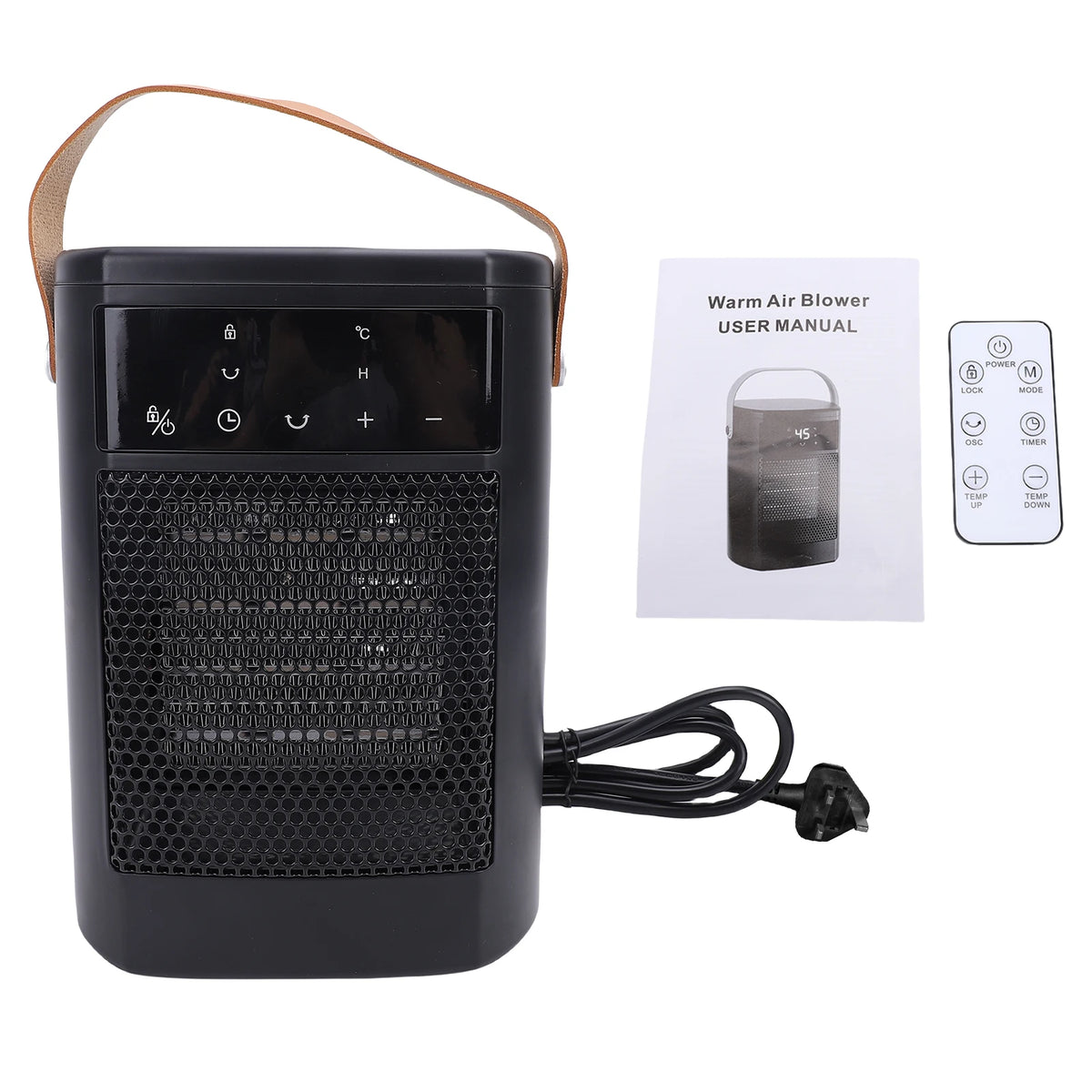 Romellar 1500W PTC Ceramic Desk Heater – Digital Display & Remote Electric Space Heater Qst UK