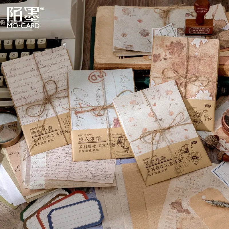 Vintage Scrapbooking Background Paper Sheets – 30 Pcs DIY Craft Craft Paper Sheets Qme