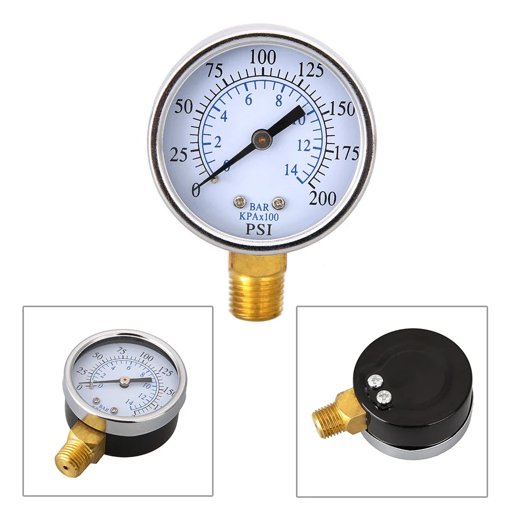 Air Compressor Pressure Gauge 200 PSI Dual Scale 70mm 1/4 NPT Pressure Gauge Qme