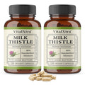 Organic Milk Thistle Supplement – Liver & Digestive Support Herbal Supplement Qst 120 count-2 bottle