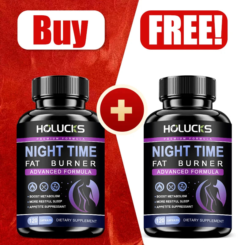 HOLUCKS Night Time Metabolism Support Supplement – 120ct Wellness Supplement Qst