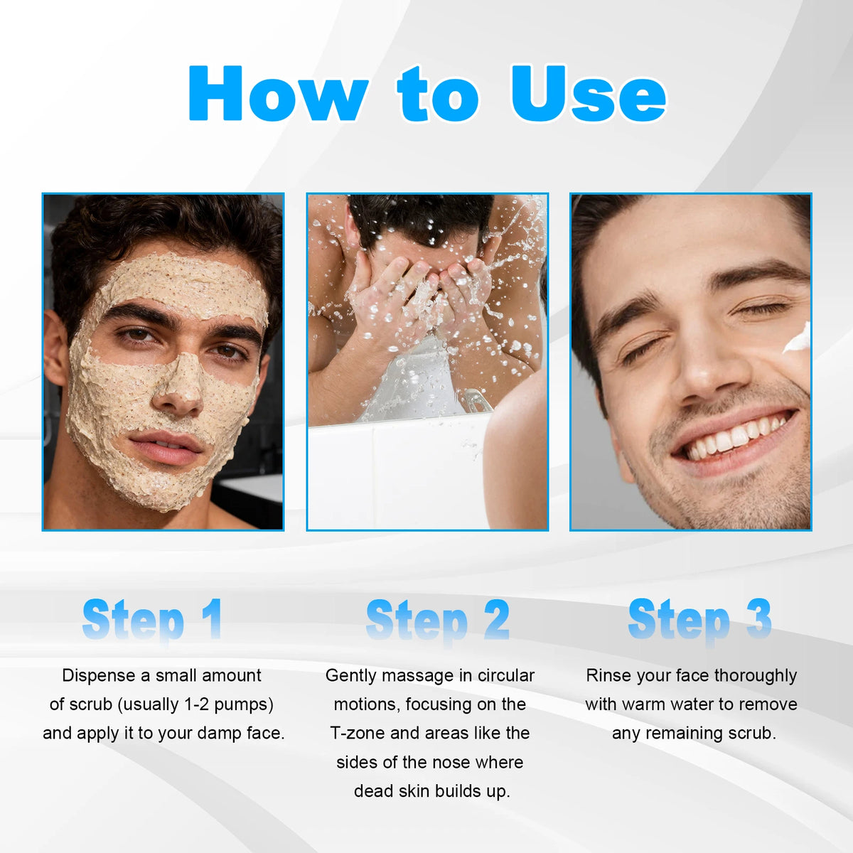 YURHERSU Men's Exfoliating Face Scrub – Oil Control 60g Men's Face Scrub Qst