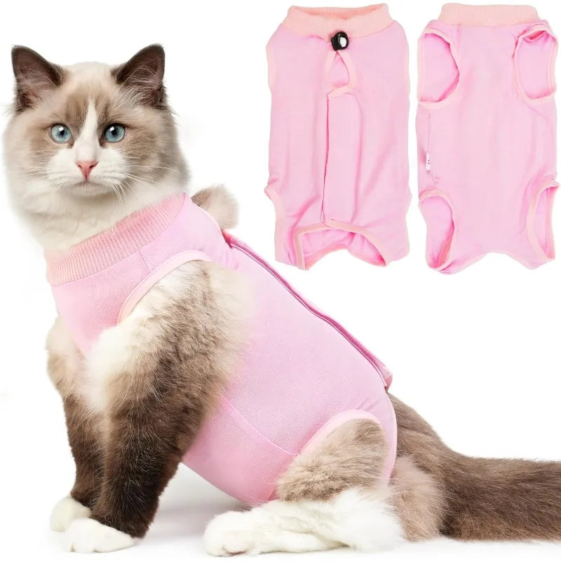 Soft Breathable Cat Recovery Suit – Anti-Lick Jumpsuit Cat Recovery Suit Qme
