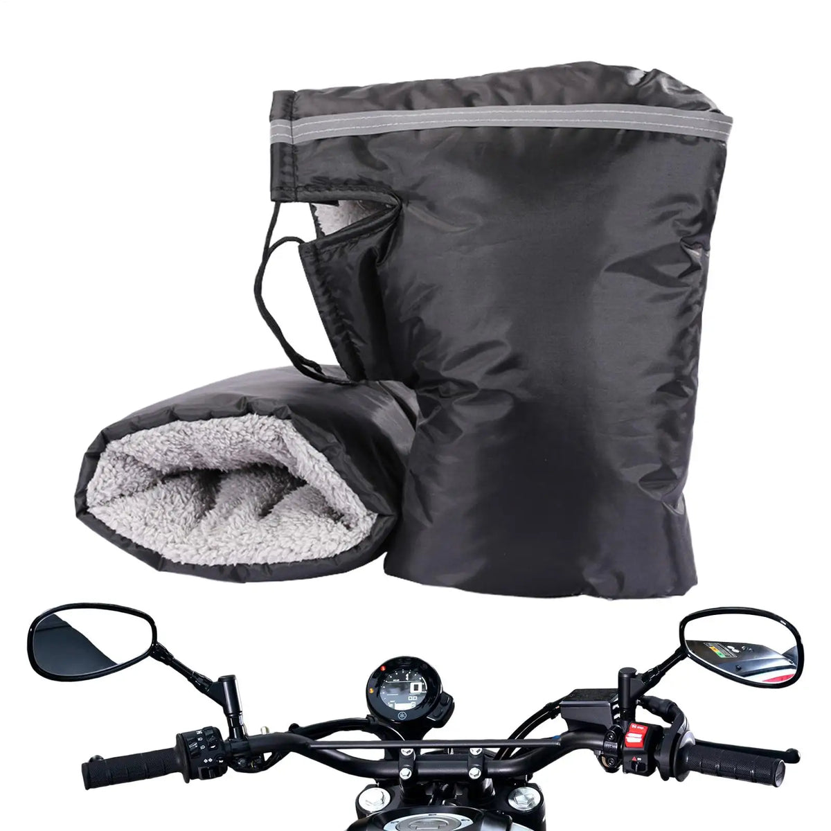 Waterproof Winter Bicycle Handlebar Mittens | Universal Fit Handlebar Mittens Qme