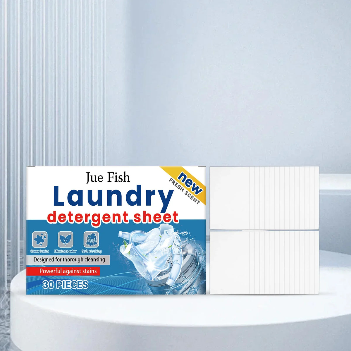 Jue Fish Laundry Detergent 30ct – Gentle & Powerful Stain Removal Laundry Detergent Qme 30 pieces