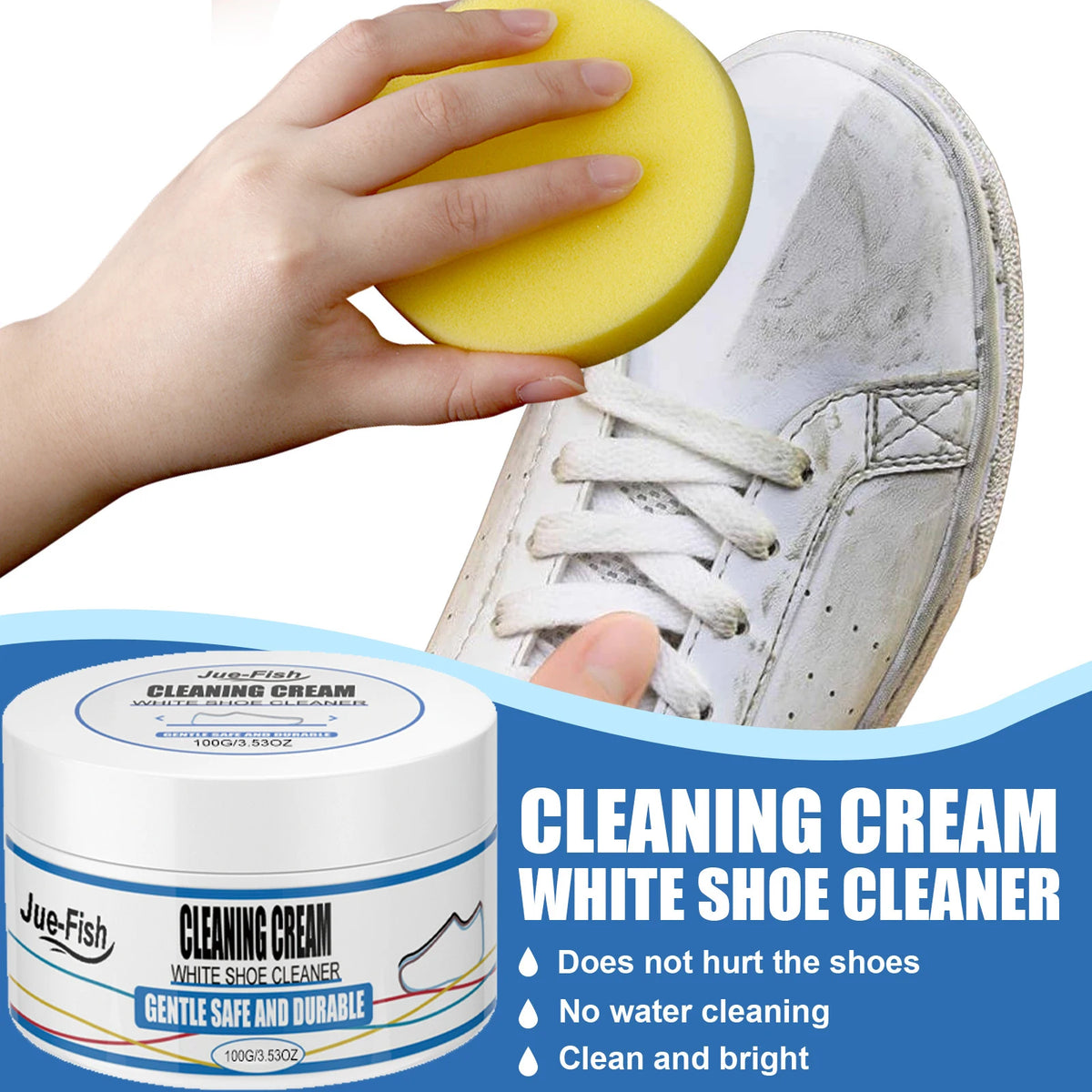 Sneaker Cleaning Cream – Stain Removal & Yellow Edge Brightener Shoe Cleaning Cream Qst