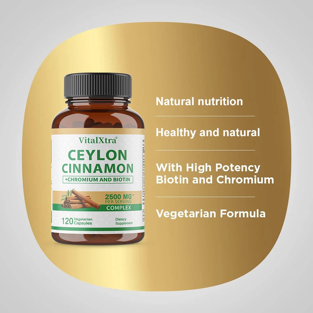 VITALXTRA Ceylon Cinnamon Capsules – Antioxidant Support Herbal Supplement Qst